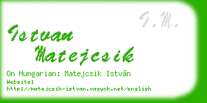 istvan matejcsik business card