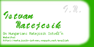 istvan matejcsik business card